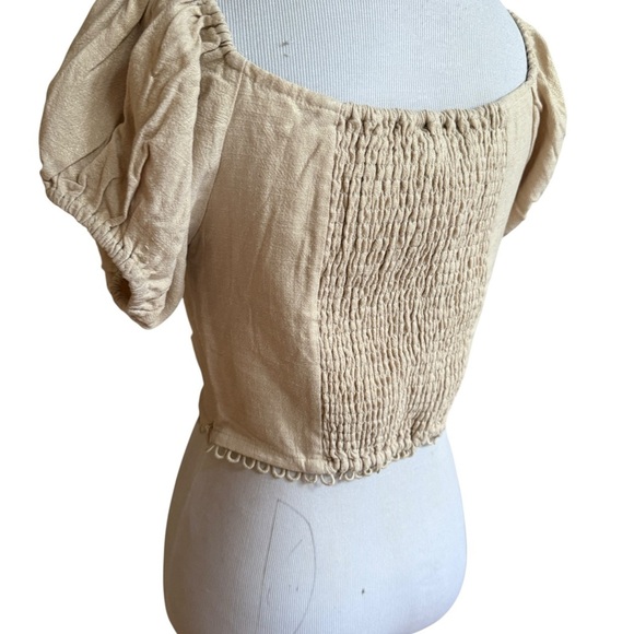 Bebe Elegant Cream Off-Shoulder Women's Top - Picture 6 of 16